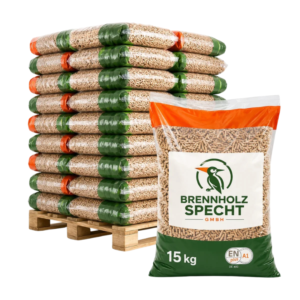 HOLZ HARRY Holzpellets ENplus A1 – 3 Paletten Sparpaket (2.925 kg / 195 x 15 kg Säcke)