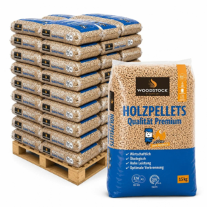 WOODSTOCK Verba Holzpellets 6mm – 3 Paletten Sparpaket (3.150 kg / 210 x 15 kg Säcke)
