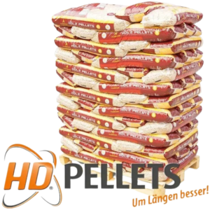 THÜRINGER HD Holzpellets 6mm ENplus A1 & DINplus – 975 kg Palette (65 x 15 kg Säcke)