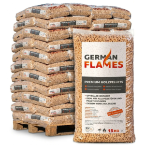 German Flames Holzpellets 6mm ENplus A1 – 990 kg Palette (66 x 15 kg Säcke)